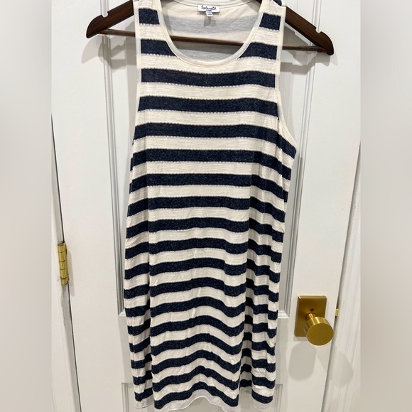 Splendid Racerback Blue and White Striped Dress Women’s Size L - Picture 1 of 3